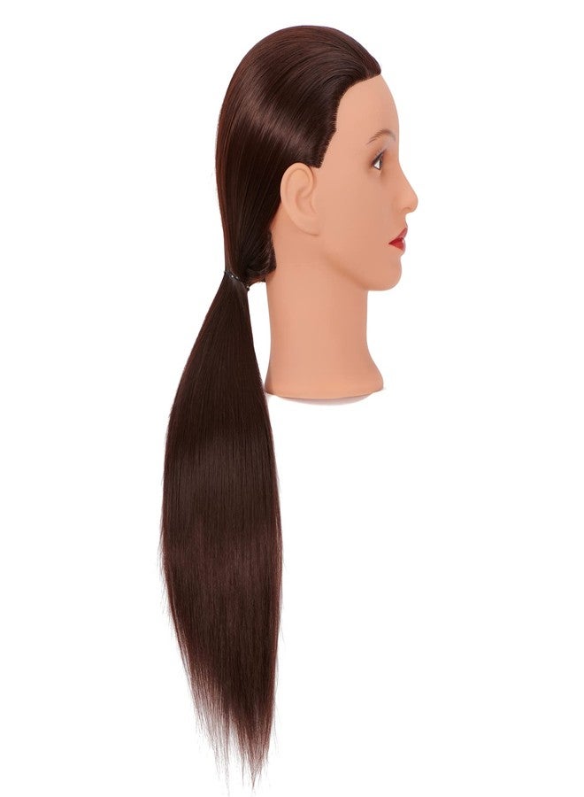 Headfix 26"-28" Long Hair Mannequin Head Synthetic Fiber Hair Hairdresser Practice Styling Training Cosmetology Manikin Doll Head with Clamp - Image 4